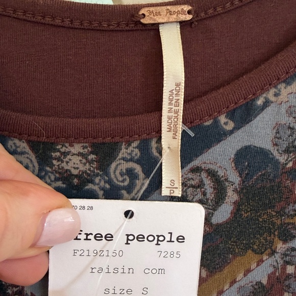 NWT / Free People / Brown and Gray Long Sleeve Dress - Picture 3 of 6